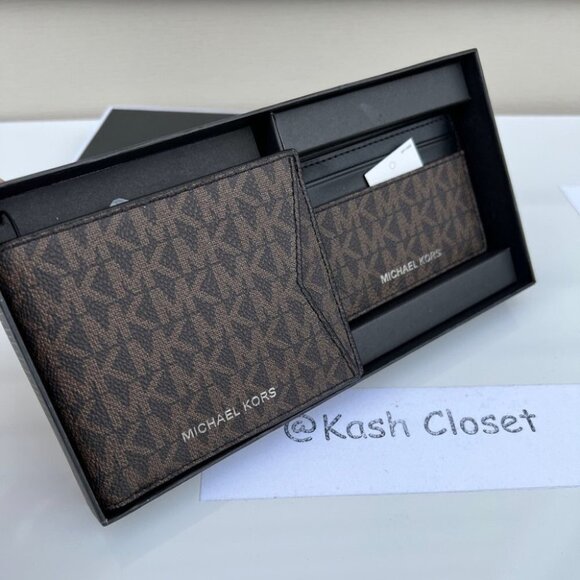 Michael Kors Other - Michael Kors Mens Wallet Card case Box Set- Brown